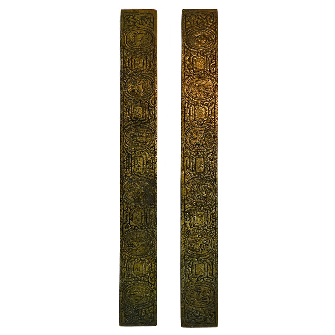Tiffany Studios New York Zodiac Blotter Bronze Doré Two Piece Set