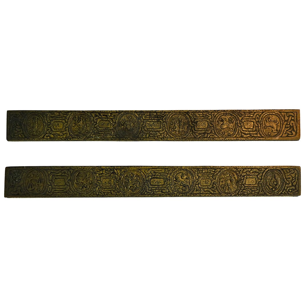 Tiffany Studios New York Zodiac Blotter Bronze Doré Two Piece Set