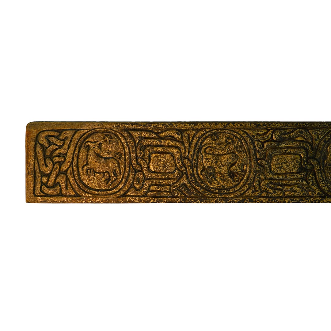 Tiffany Studios New York Zodiac Blotter Bronze Doré Two Piece Set
