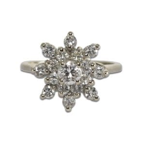 Diamond Cluster Ring in 14K White Gold