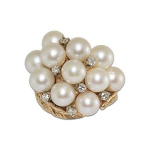 Cultured Pearl and Diamond Ring
