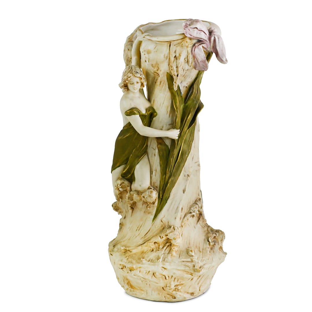 Royal Dux Bohemia Water Lily Nymph Art Nouveau Vase