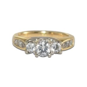 Diamond Engagement Ring in 14K Multi-Tone Gold