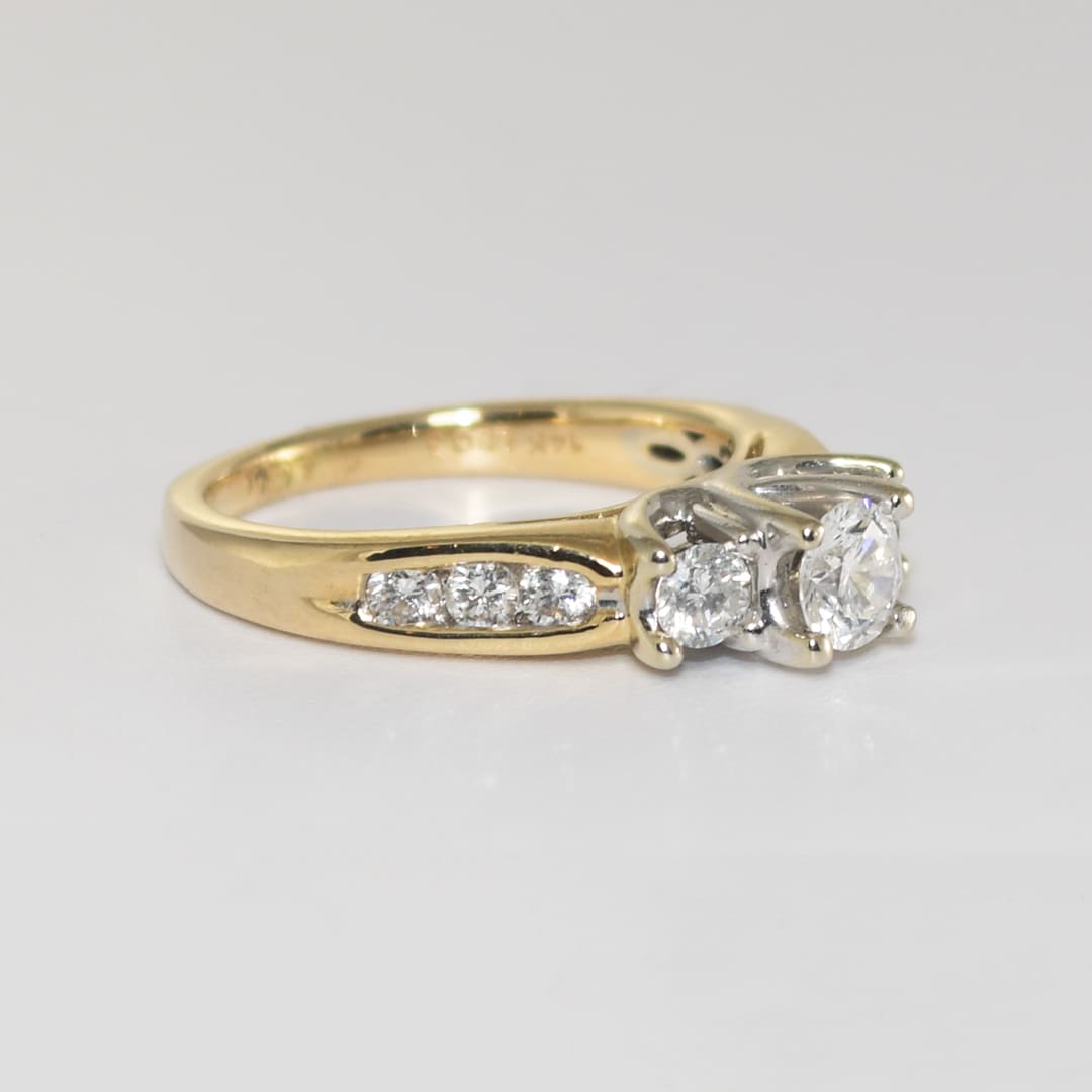 14K Multi-Tone Gold Diamond Engagement Ring 0.85ct - Image 2