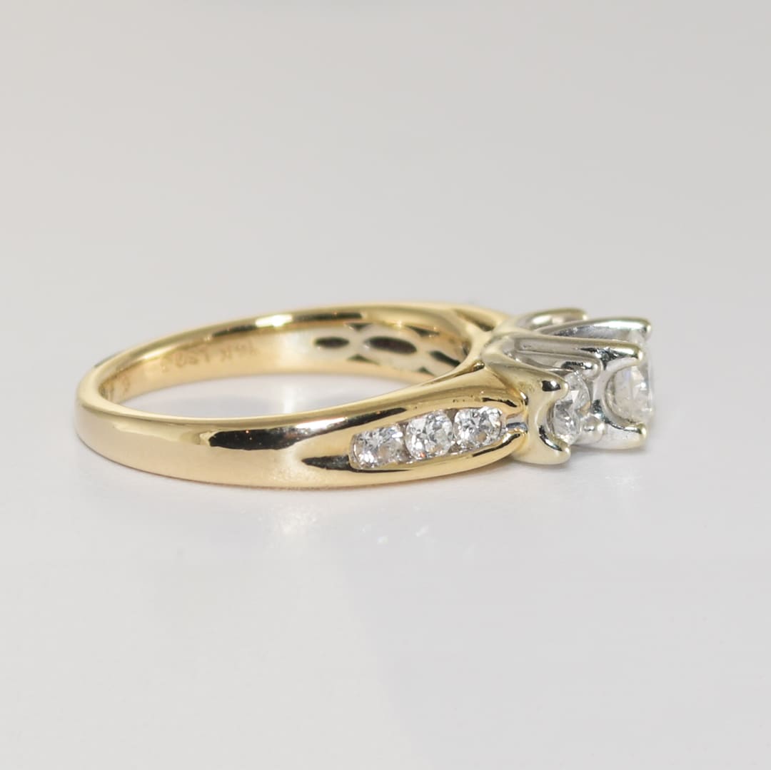 14K Multi-Tone Gold Diamond Engagement Ring 0.85ct - Image 3