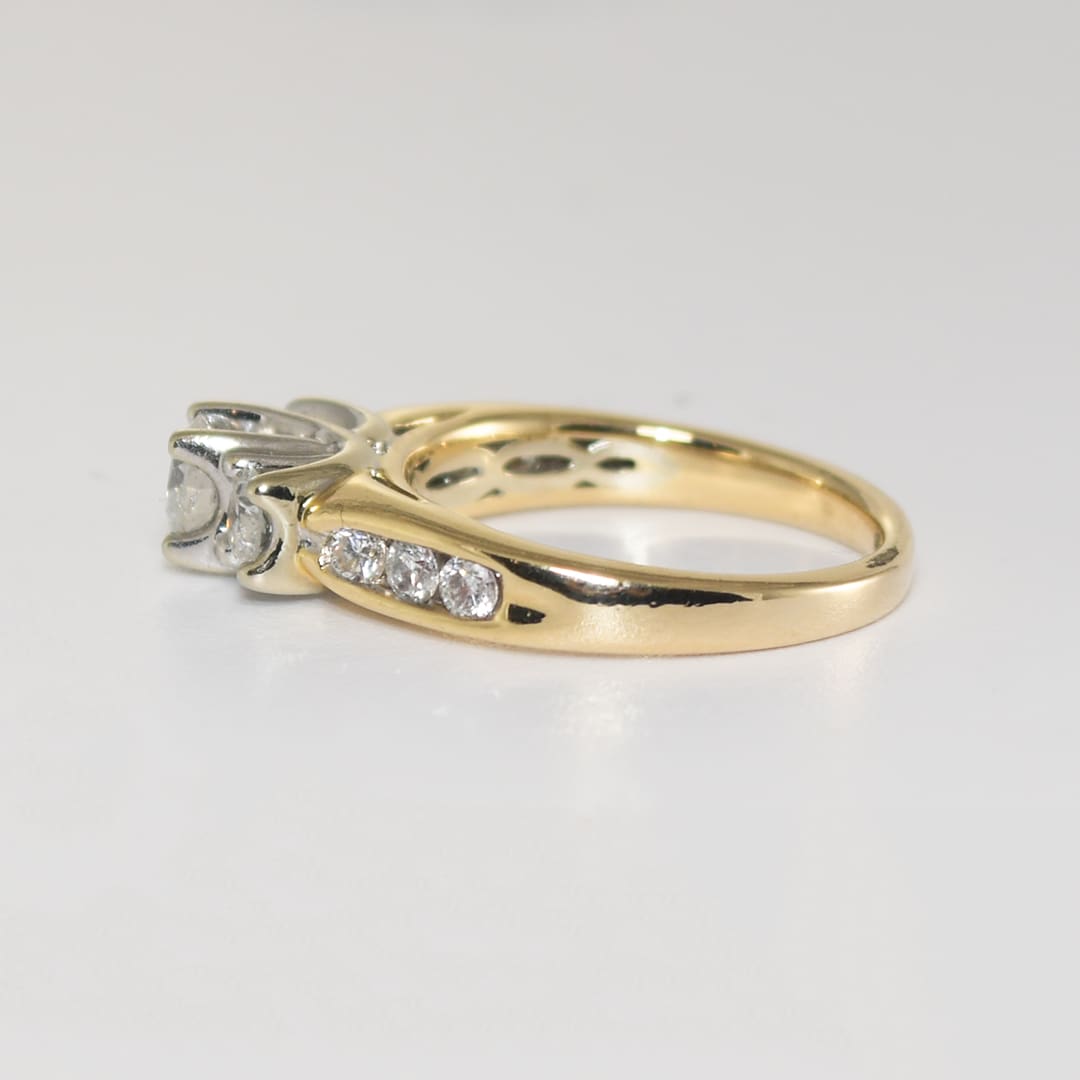 14K Multi-Tone Gold Diamond Engagement Ring 0.85ct - Image 5