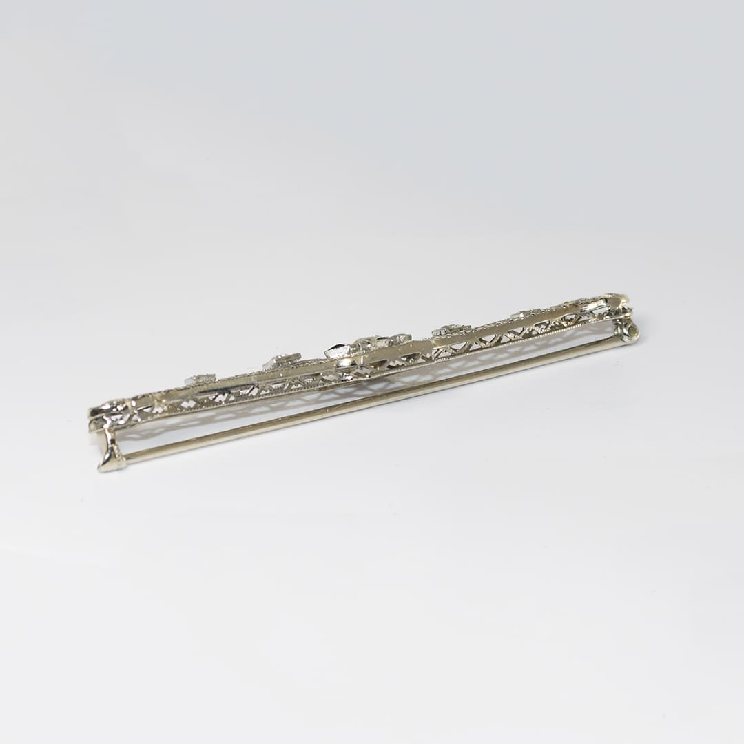 14K White Gold Art Deco Brooch 0.50ct - Image 3