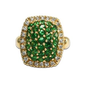 Tsavorite Garnet and Diamond Ring