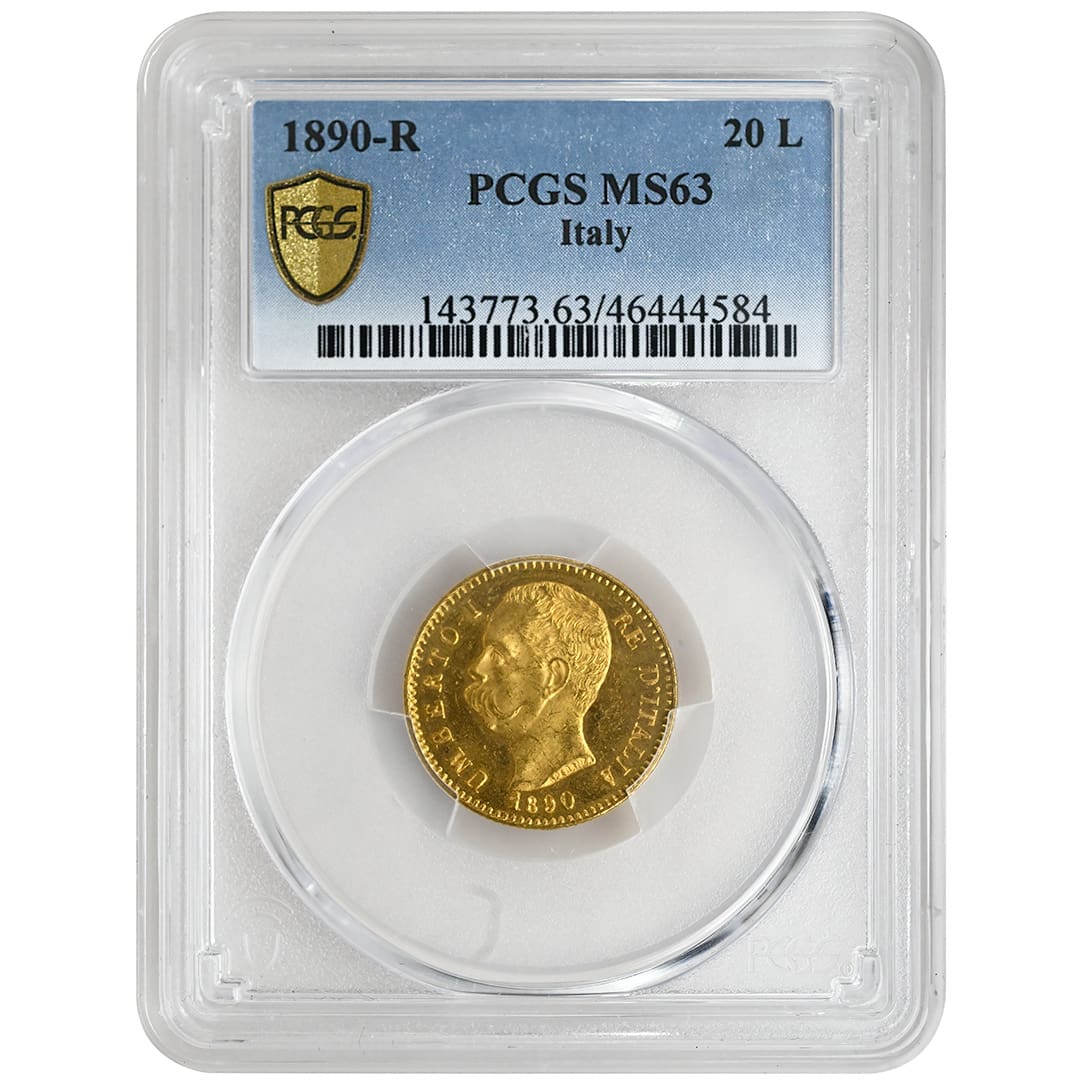1887年 イタリア リラ PCGS MS63 1890-R 20 Lire, PCGS MS63, Italy Rare Coin | eBay