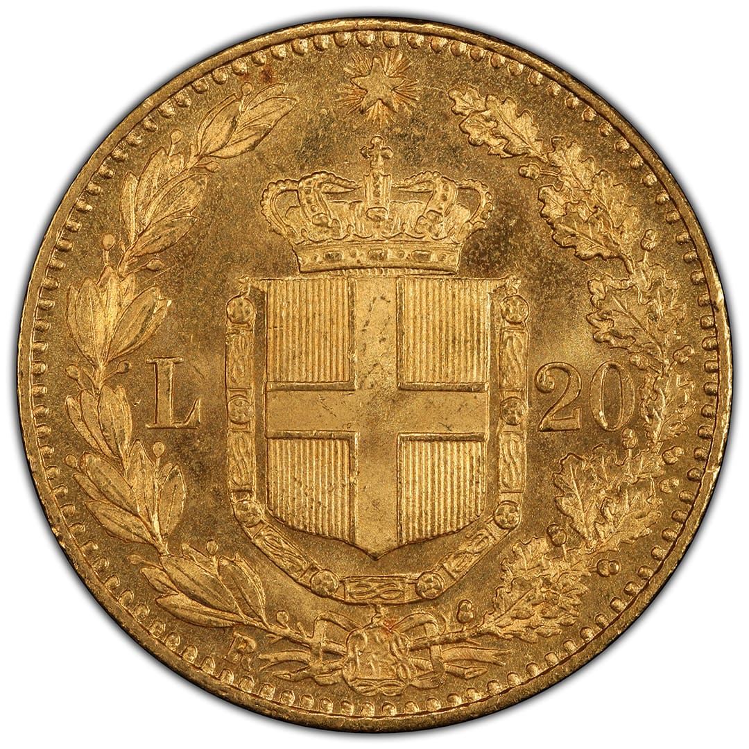 1890-R 20 Lire, PCGS MS63, Italy Rare Coin | eBay