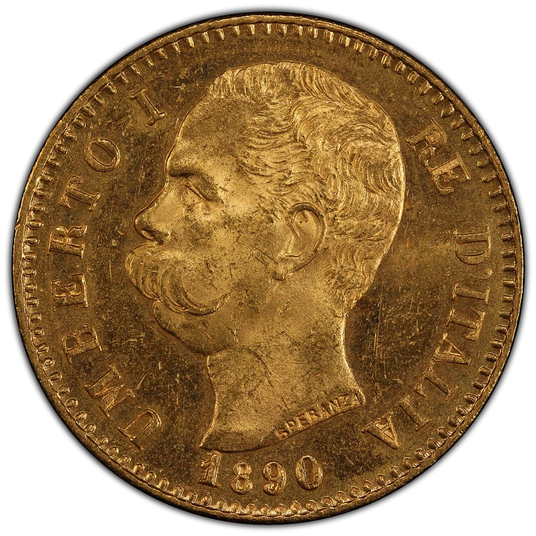 1890-R 20 Lire, PCGS MS63, Italy Rare Coin | eBay