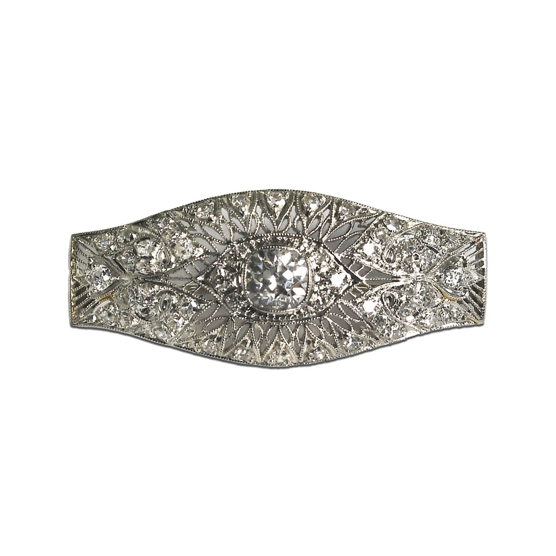Antique Platinum and Diamond Brooch