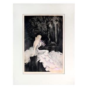 Louis Icart Etching, "Orchids" 1937 etching