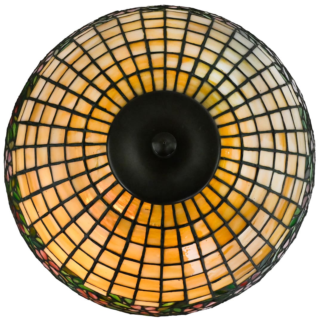 Antique Unique Art Glass & Metal Co. Periwinkle Table LampĀ