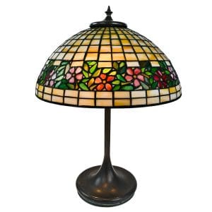 Antique Unique Art Glass & Metal Co. Periwinkle Table Lamp