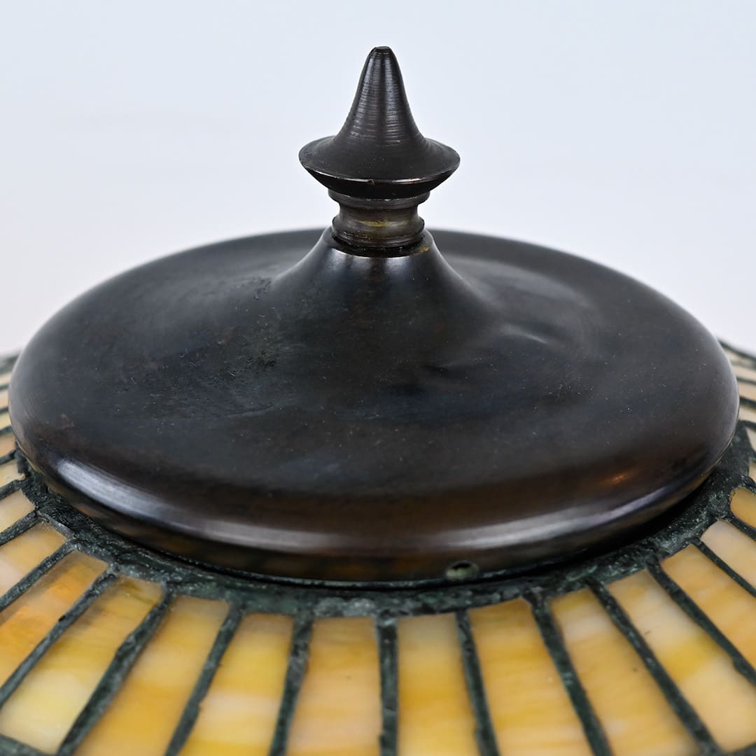 Antique Unique Art Glass & Metal Co. Periwinkle Table Lamp
