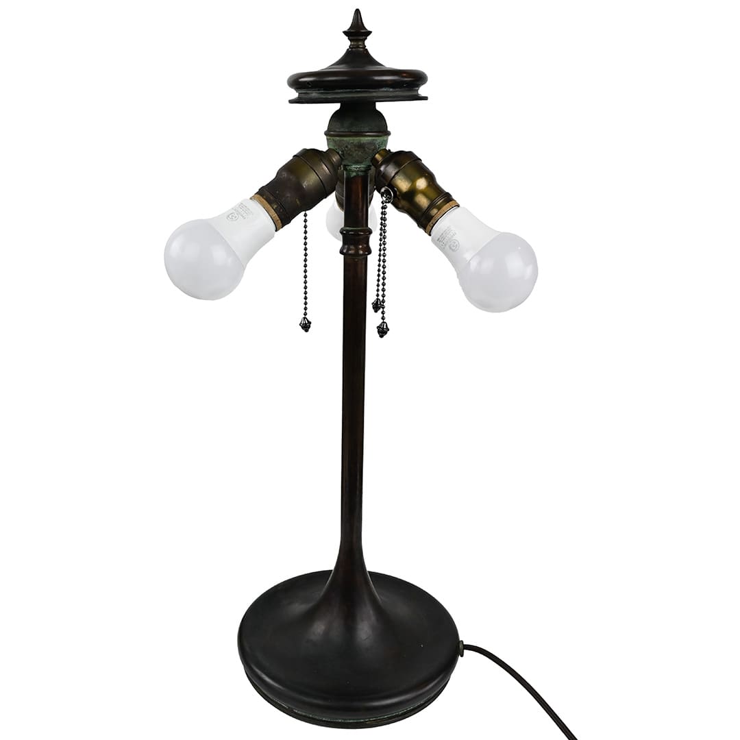 Antique Unique Art Glass & Metal Co. Periwinkle Table Lamp