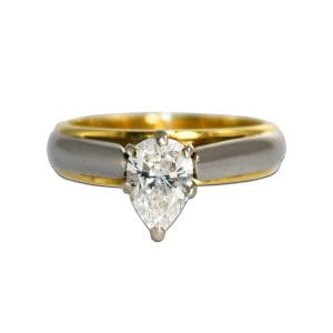 18K and Platinum Diamond Solitaire Ring