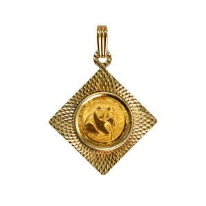 Gold Panda Coin Pendant