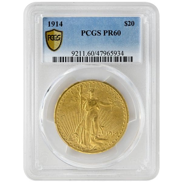 1914 $20 St. Gaudens, PCGS PR60