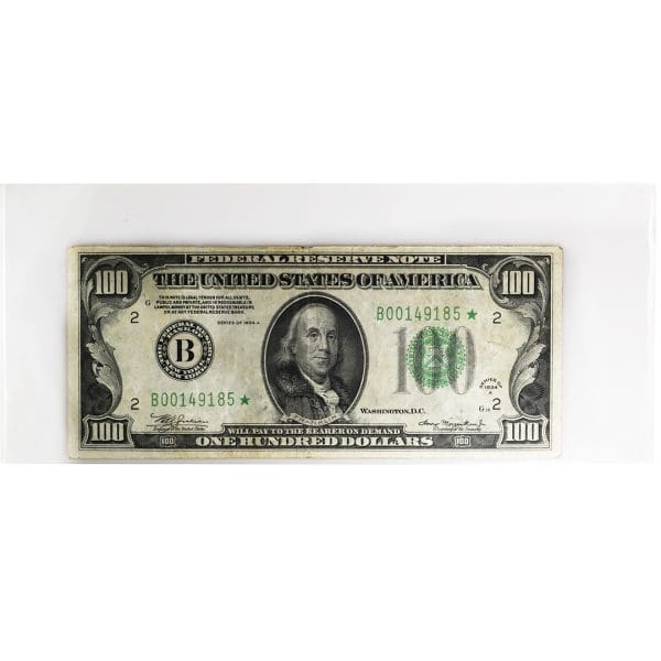 1934-A $100 FRN Mule Star Note New York S/N:B00149185*
