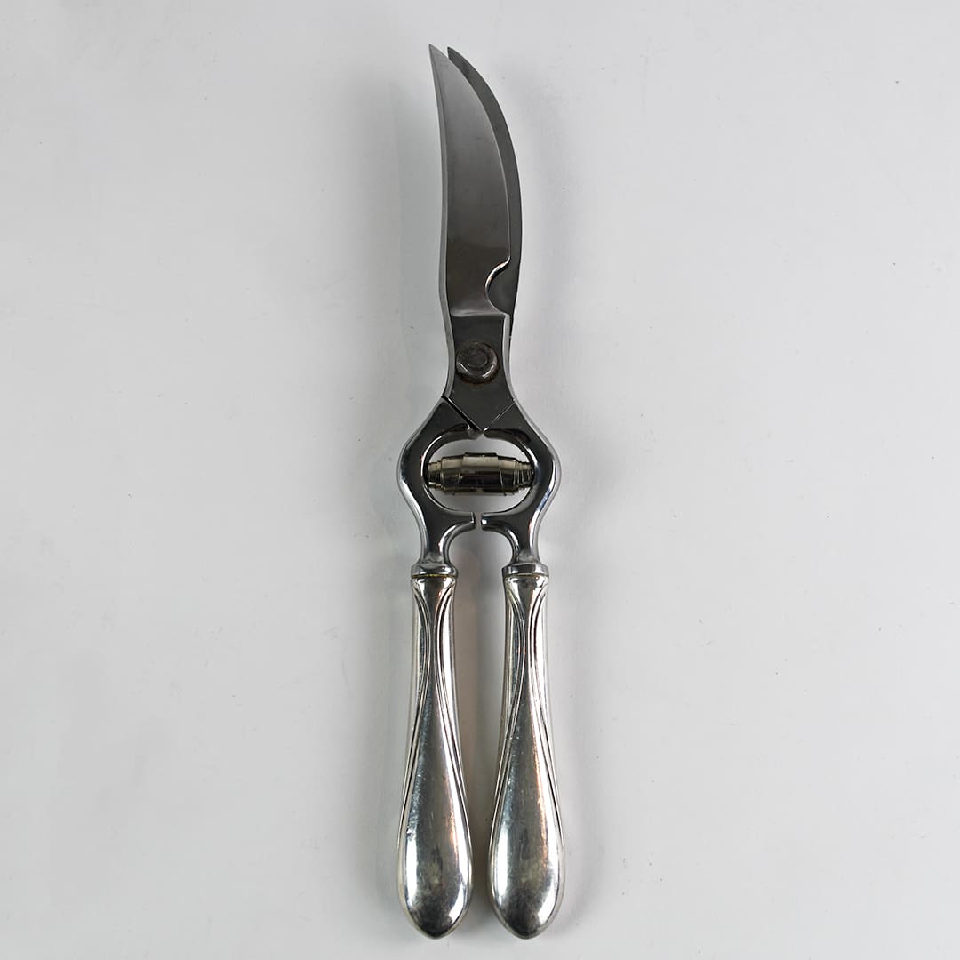 Vintage Sterling Handle Poultry Shears 10 3/8" - Image 3