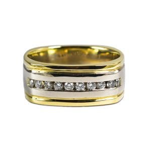 Two-Tone Gold Diamond Wedding Band