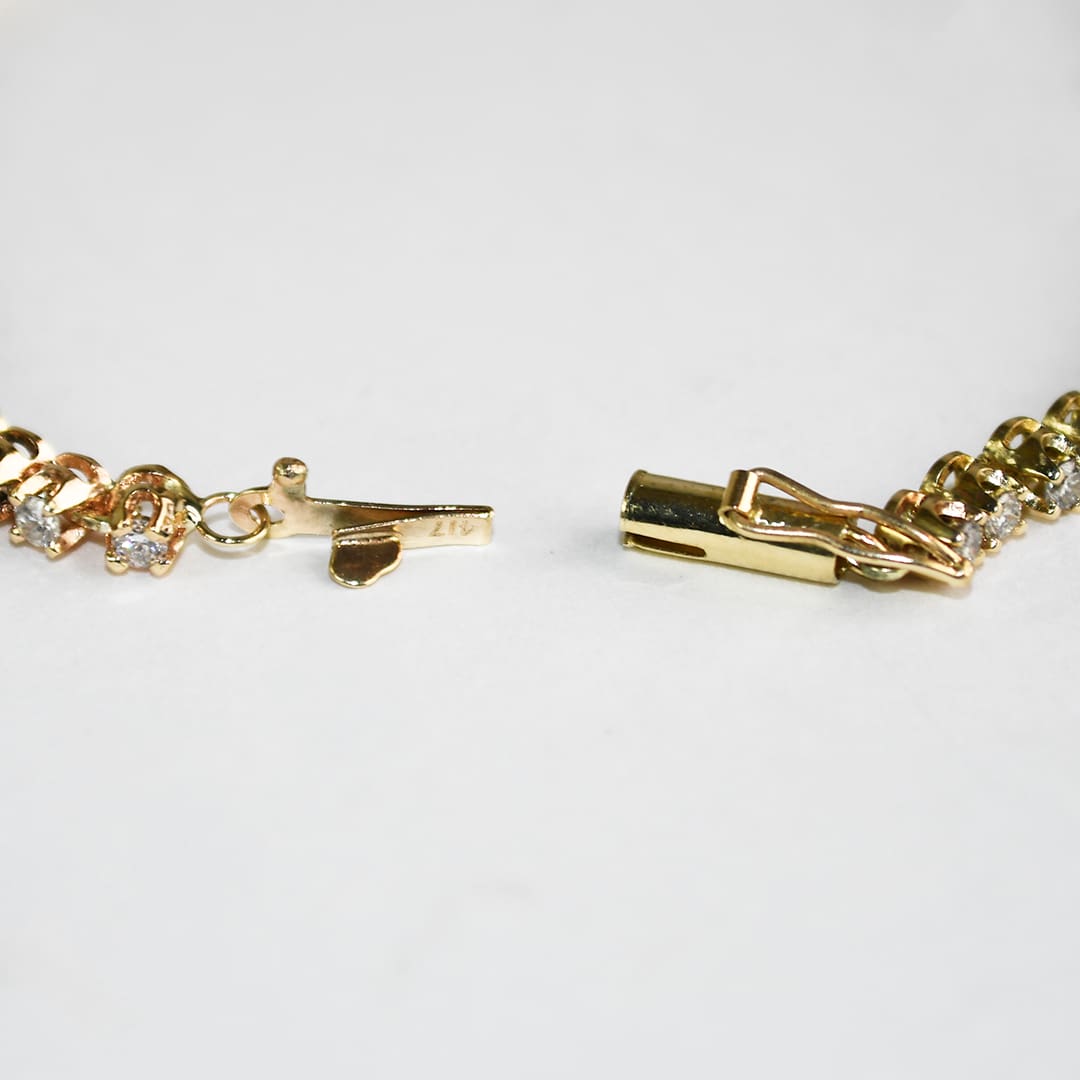 14K Yellow Gold Diamond Tennis Bracelet 1.50ct - Image 4