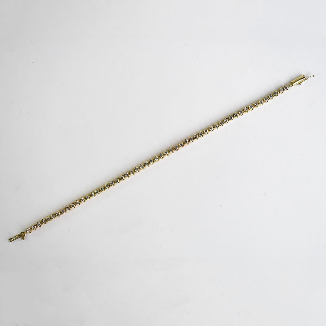 14K Yellow Gold Diamond Tennis Bracelet 1.50ct - Image 5