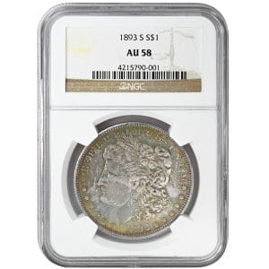 1893-S $1 Morgan Dollar Rare Coin, NGC AU58