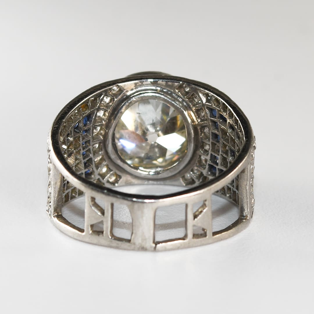 Platinum Art Deco Old Euro Cut Diamond Ring 2.75ct - Image 4