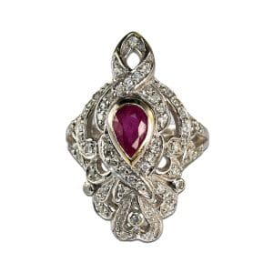 Art Deco Ruby and Diamond Ring