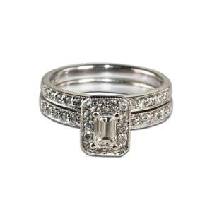 Emerald Cut Diamond Wedding Ring Set