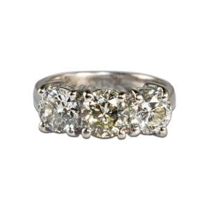 Three-Stone Diamond Ring in 14K White Gold