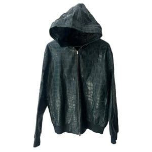 HERMES 1/1 CROCODILE/LEATHER JACKET: BLACK - Tangible Investments
