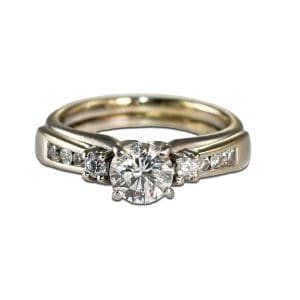 Diamond Solitaire Ring and Band Set