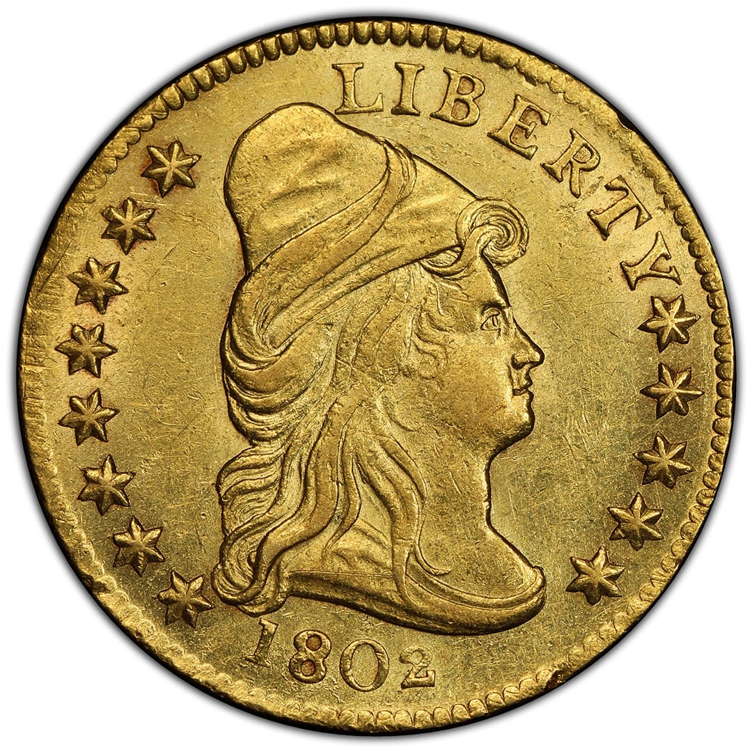 1802/1 $2.50 Draped Bust Rare Coin, PCGS MS6