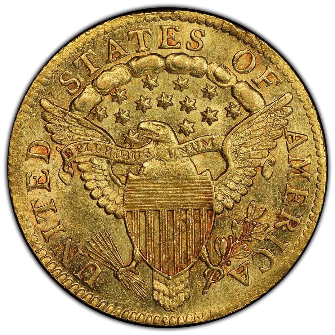 1802/1 $2.50 Draped Bust Rare Coin, PCGS MS6