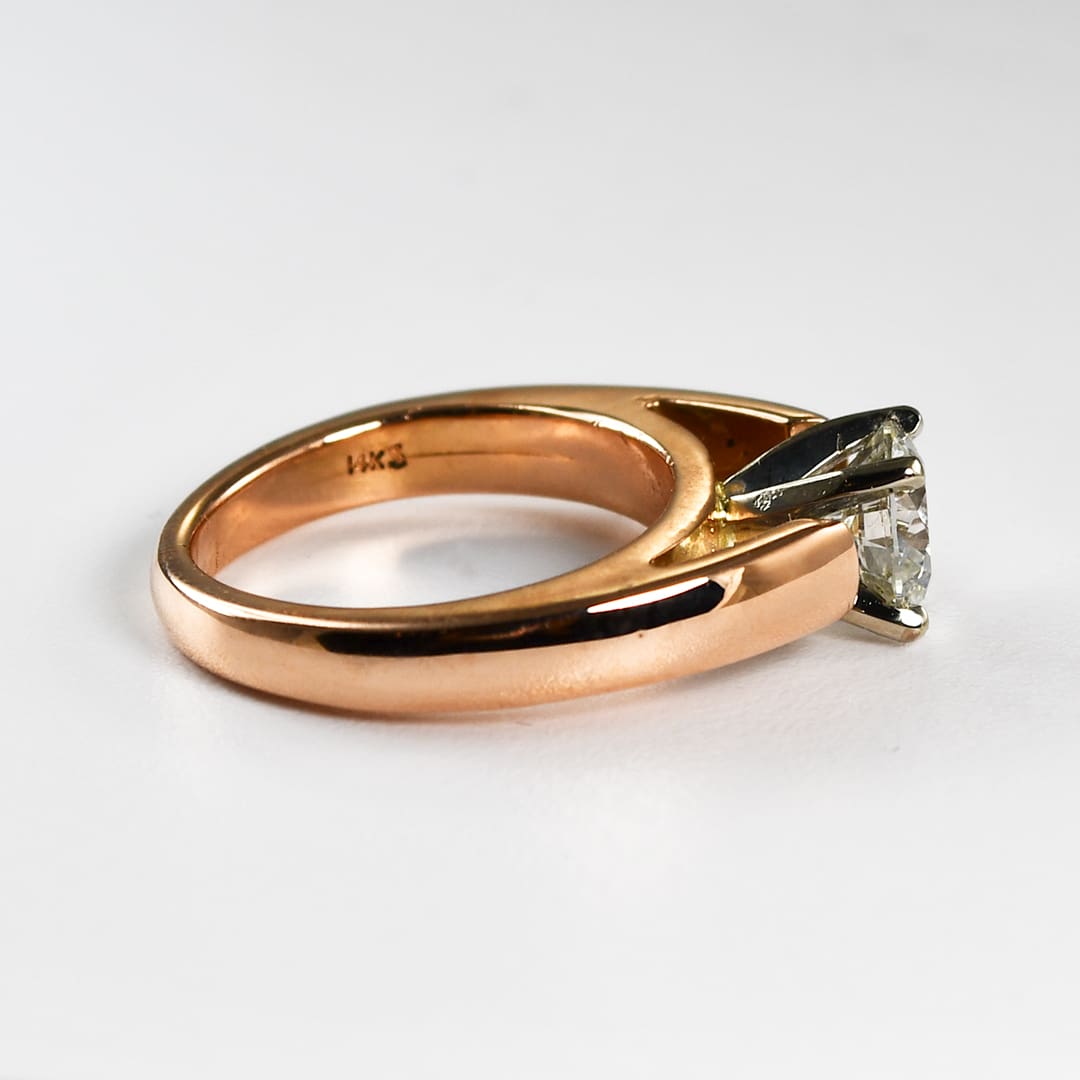14K Rose Gold DIamond Solitaire Engagement Ring 1.03ct - Image 7
