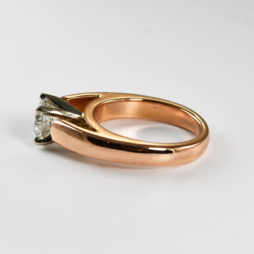 14K Rose Gold DIamond Solitaire Engagement Ring 1.03ct - Image 5