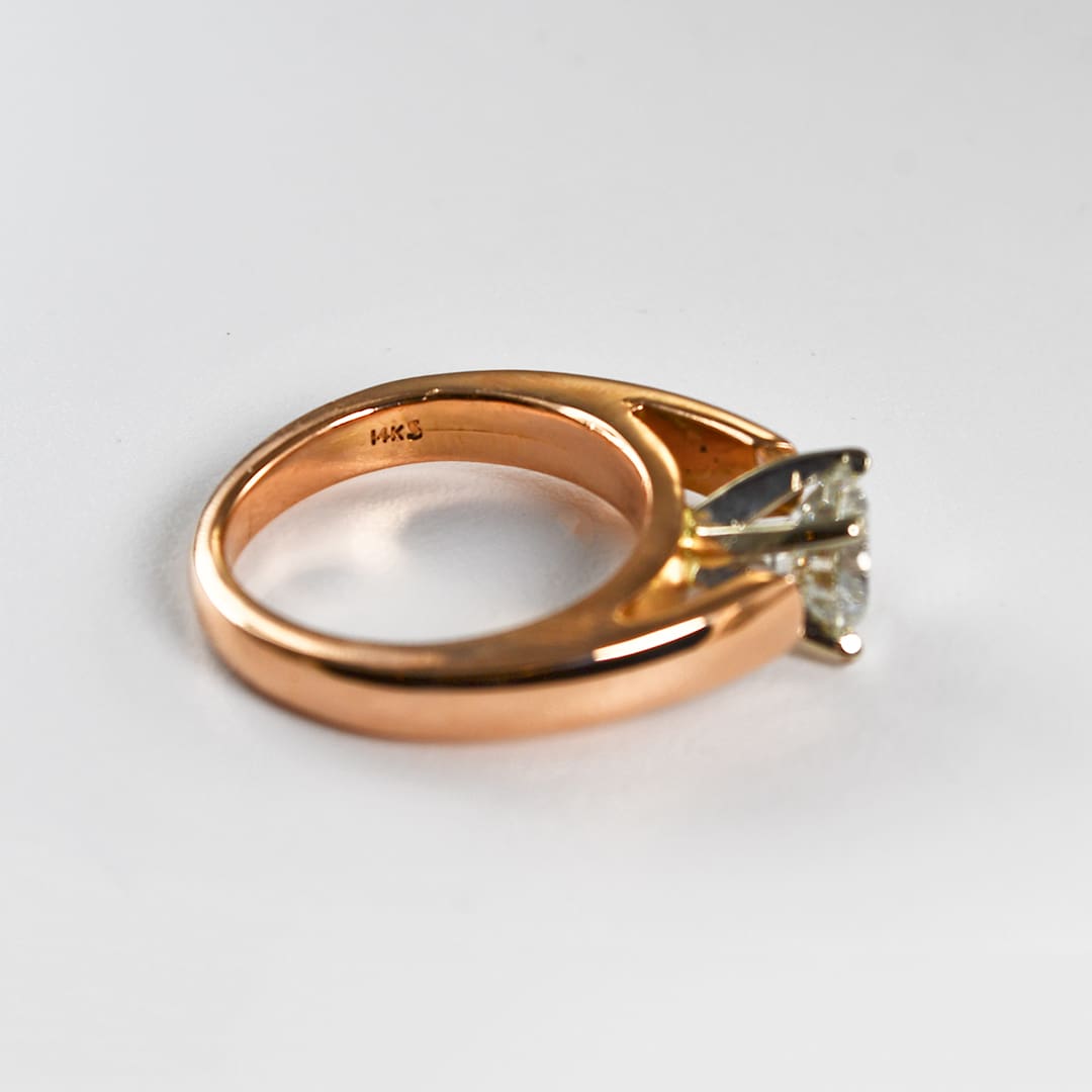 14K Rose Gold DIamond Solitaire Engagement Ring 1.03ct - Image 3