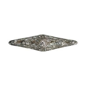 Platinum Antique Art Deco Diamond Brooch
