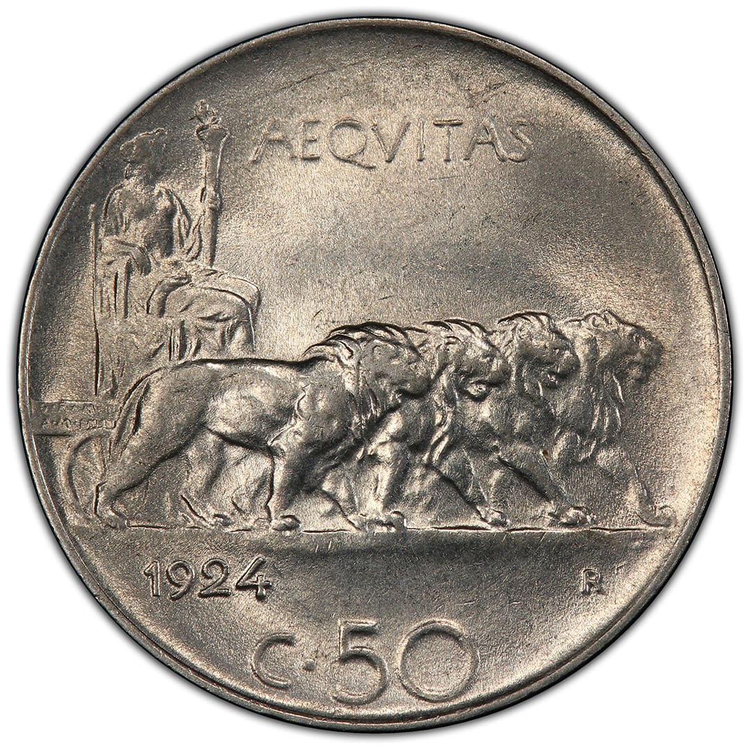 1924-R 50C Italy, PCGS MS63