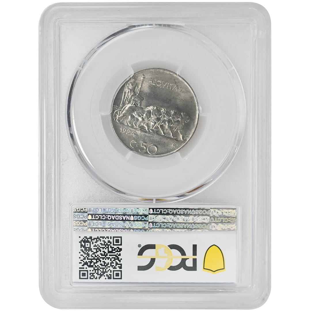 1924-R 50C Italy, PCGS MS63