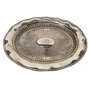 Sterling Theodore Starr Oval Serving Dish Monogram 16.38ozt Measures approximately 12" x 7" x1"