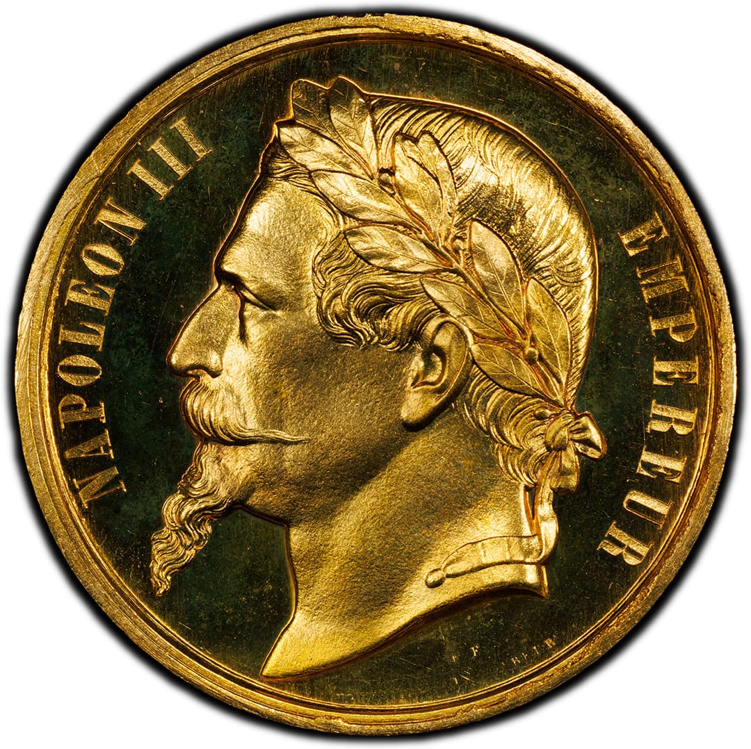 1863 France, Napolean III Emperuer Medal, PCGS SP66