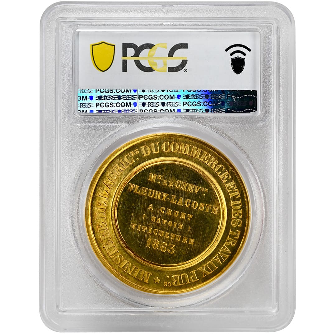 1863 France, Napolean III Emperuer Medal, PCGS SP66