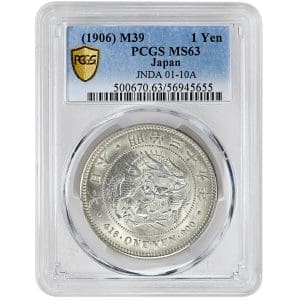 1906 JAPAN 1 Yen, PCGS MS63 rare coin