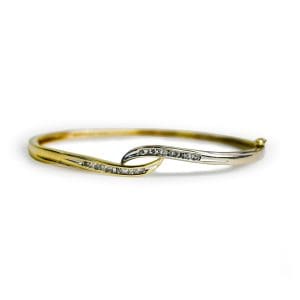 Two-Tone Diamond Bangle Bracelet