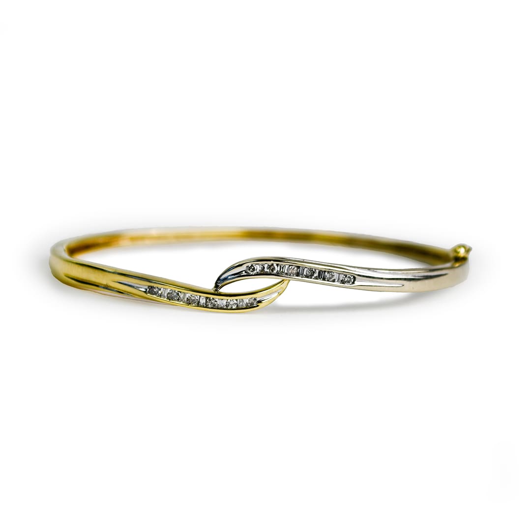 Two-Tone Diamond Bangle Bracelet